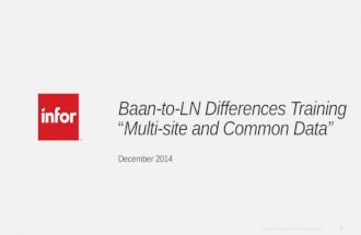 Inforln.com Baan 4 to LN Differences Training - Multisite & Common Data