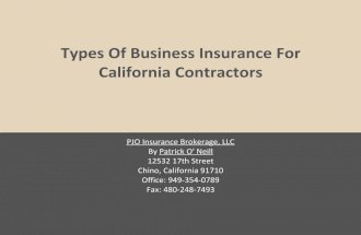Types Of Business Insurance For California Contractors