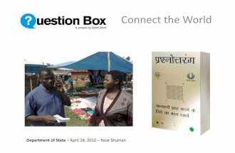 US Dept of State Question Box Webinar April 2012