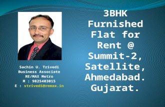 3 bhk furnished flat for rent @ Summit 2, Satellite, Ahmedabad. Gujarat.
