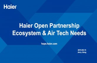 Haier open partnership ecosystem & air tech needs by Jerry Jiang