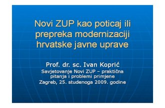 prof.dr.sc. Ivan Koprić:  Novi ZUP kao poticaj ili prepreka modernizaciji hrvatske javne uprave