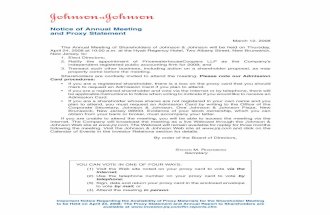 johnson & johnson 2008 Notice of Annual Meeting and Proxy Statement