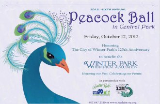 Winter Park 125th Anniversary Celebration at the WPHA's Peacock Ball 2012 - Sponsorship Package