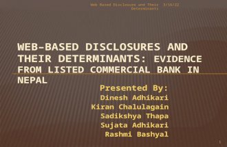 Web–based disclosures and their determinants: Evidence from listed commercial bank in Nepal