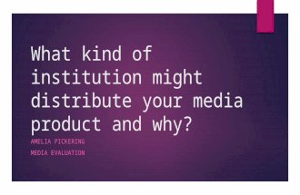 What kind of institution might distribute your media?