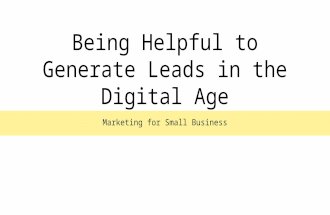 Be helpful to generate leads 150401