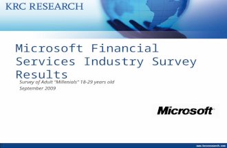 Microsoft Financial Services Industry Survey Results 2009
