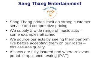 Sang Thang Entertainment Presentation