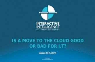 Is a Move to the Cloud Good or Bad for I.T?