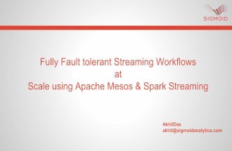 Fully Fault tolerant Streaming Workflows at Scale using Apache Mesos & Spark Streaming