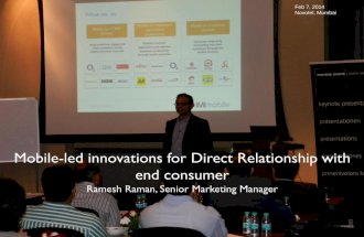 Mobile-led innovations for Direct customer relationships