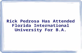 Rick Pedrosa, Florida