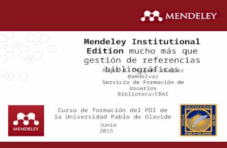 Mendeley Institutional Edition: más que gestión de referencias