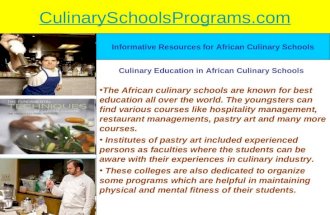 How to Choose Career in African Culinary Art Schools