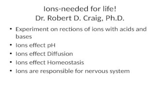Reaction matrix ions needed for life