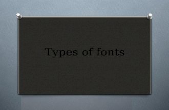 Types of Fonts