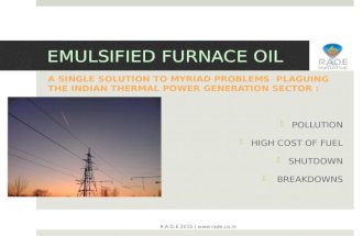 Use of Emulsified Fuels in the Power Genering Sector