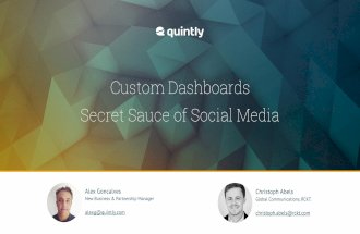 quintly Custom Dashboards - Secret Sauce of Social Media