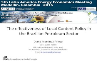 The effectiveness of Local Content Policy in the Brazilian Petroleum Sector | 5th ELAEE Conference
