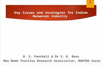 Mr. B. S. Pancholi |  Key issues and strategies for indian nonwoven industry