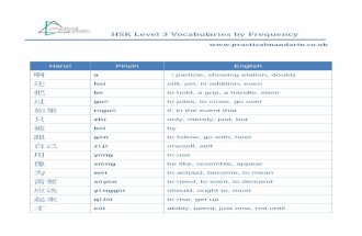 Hsk level 3 vocabularies by frequency
