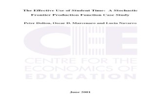 The Effective Use of Student Time a Stochastic Frontier Production Function Case Study