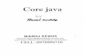 Core Java-rami Reddy