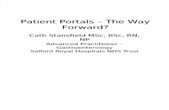 7 DDF 2015 Cath Stansfiled_Patient Portals – The Way Forward - reviewed 20150623_CM.pptx