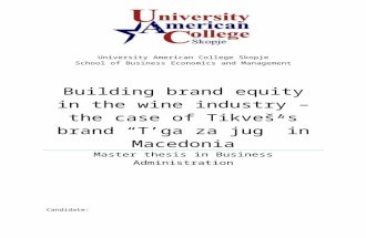 Thesis: building brand equity