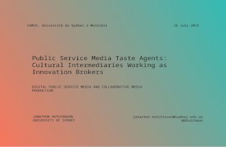 Public Service Media Taste Agents: Cultural Intermediaries Working as Innovation Broker