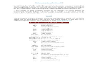 Códigos y Lenguajes Utilizados en CNC