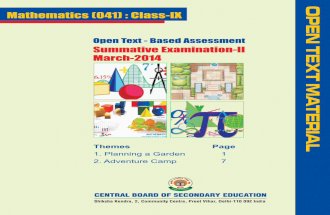 Mathematics Class Ix Open Text Based Assessment Sa II March 2014