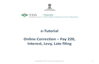 E-Tutorial - Online Correction- Pay 220I ,LP,LD,Interest, Late Filing, Levy