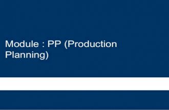 Module PP- Production Planning