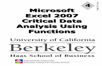 Uc Excel 2007 Module 4 - Data Analysis