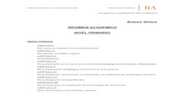 Régimen Académico Nivel Primario