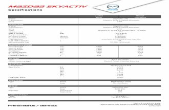 Mazda2Skyactiv Specifications Equipments