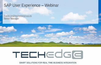 Techedge Webinar SAP User Experience