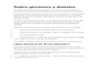 Índice Glucémico y Diabetes
