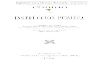 Código de Instrucción Pública de Honduras 1882