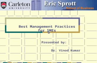 Best Management Practices for SMEs