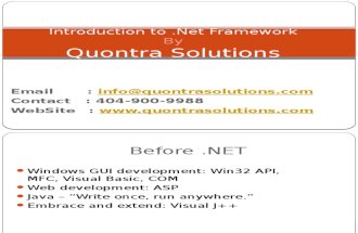 Introduction to .Net Frame work by Quontra Solutions