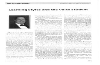 Learning Styles in the Voice Student