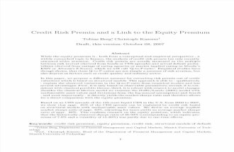 Credit Risk Premia and Link to the Equity Premium
