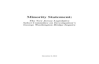 Minority Statement: The New Jersey Legislative Select Committee on Investigation's George Washington Bridge Inquiry