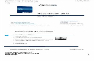 Alphorm.com - Support de La Formation Windows 2012 (70-410)