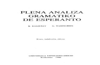 Kalocsay & Waringhien, Plena Analiza Gramatiko de Esperanto, 4a Eldono (1980)
