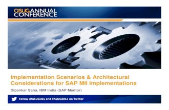 Architectural Considerations for SAP MII Implementations