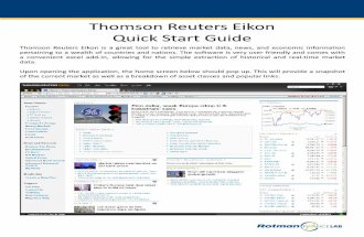 Thomson Reuters Eikon Quick Start Guide